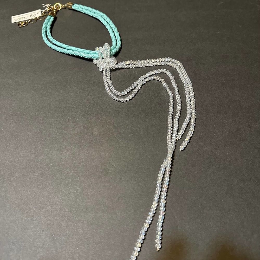 Amrita Singh Clear Crystal Blue Noho Evening Choker